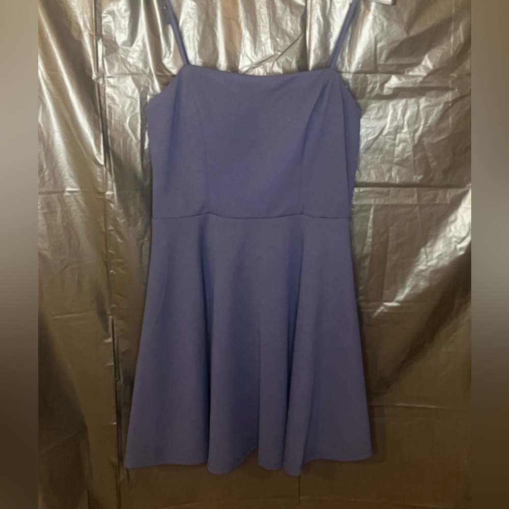 B. Smart Spaghetti Strap Blue Dress